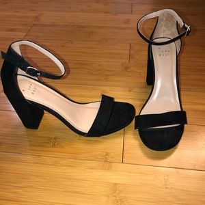 Suede Black Heels